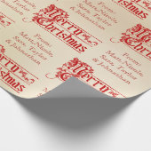  pretkerst met aangepaste naam cadeaupapier (Hoek)