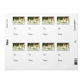  pretkerst van de sneeuwfamilie - Label met cadeau (Full Sheet)