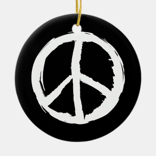 pretparen PEACE SIGN | Keramisch Ornament (Voorkant)