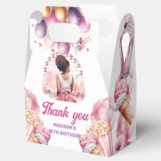 Pretpark Afrikaans Amerikaans plezier en kleurrijk Bedankdoosjes (Geopend)