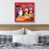 Pretpark Clown Water Game Canvas Afdruk (Insitu (Slaapkamer))