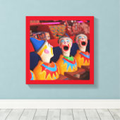 Pretpark Clown Water Game Canvas Afdruk (Insitu (Houten vloer))