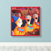Pretpark Clown Water Game Canvas Afdruk (Insitu (Houten vloer))
