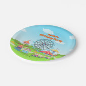 Pretpark Funfair Childs Verjaardagsfeest Papieren Bordje (Gekanteld)