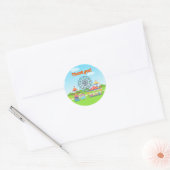 Pretpark Funfair Childs Verjaardagsfeest Ronde Sticker (Envelop)