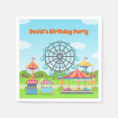 Pretpark Funfair Childs Verjaardagsfeest Servet (Voorkant)