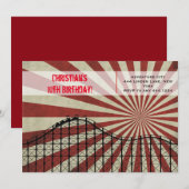 Pretpark Roller Onderzetter Verjaardagsuitnodiging Kaart (Voorkant / Achterkant)