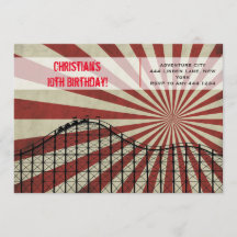 Pretpark Roller Onderzetter Verjaardagsuitnodiging