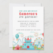 Pretpark Verjaardag Uitnodiging (Voorkant)