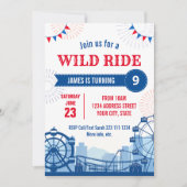 Pretpark verjaardagsuitnodiging kaart (Voorkant)