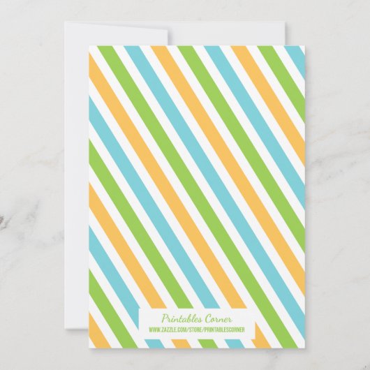 Pretpark verjaardagsuitnodiging kaart (Achterkant)