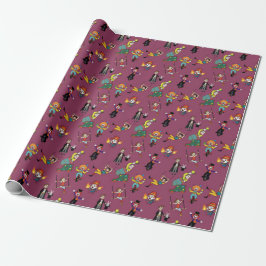 PretparkCircus Carnaval Paars Patroon Cadeaupapier
