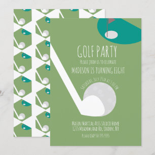 Pretparkgolfbalbaan verjaardagsfeestje kaart