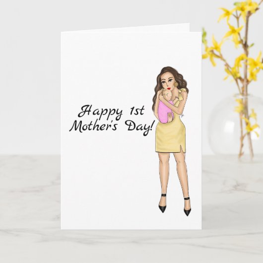 Prettig 1e Moederdag  Kaart (Gele Bloem)