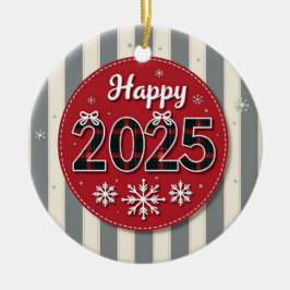 Prettig 2025 Kerstfeest  Keramisch Ornament