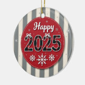 Prettig 2025 Kerstfeest Keramisch Ornament (Links)