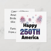 Prettig 250e Amerika Patriottische 4 juli Kaart (Voorkant / Achterkant)