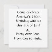 Prettig 250e Amerika Patriottische 4 juli Kaart (Achterkant)