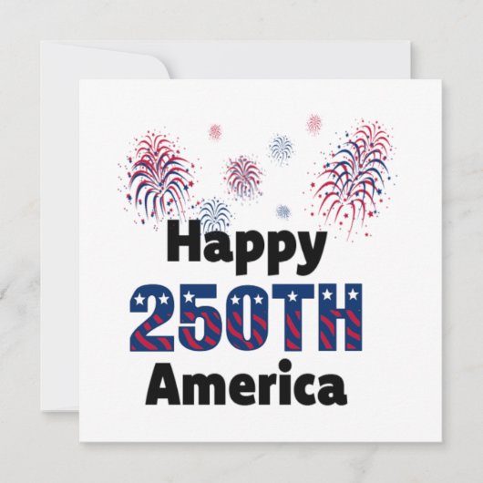 Prettig 250e Amerika Patriottische 4 juli Kaart (Voorkant)