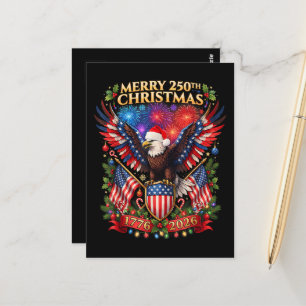 Prettig 250e kerstfeest 1776 2026 Patriottische Ad Briefkaart