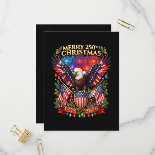 Prettig 250e kerstfeest 1776 2026 Patriottische Ad Uitnodiging Briefkaart