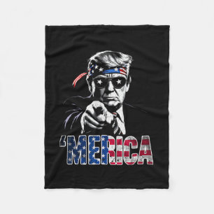 Prettig 4 juli Amerika Trump Amerikaanse vlag VS Fleece Deken