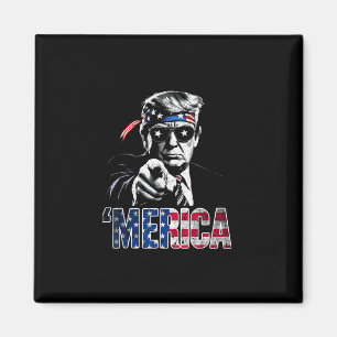 Prettig 4 juli Amerika Trump Amerikaanse vlag VS  Magneet
