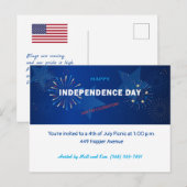 Prettig 4 juli Amerikaanse Onafhankelijkheidsdag Briefkaart (Voorkant / Achterkant)