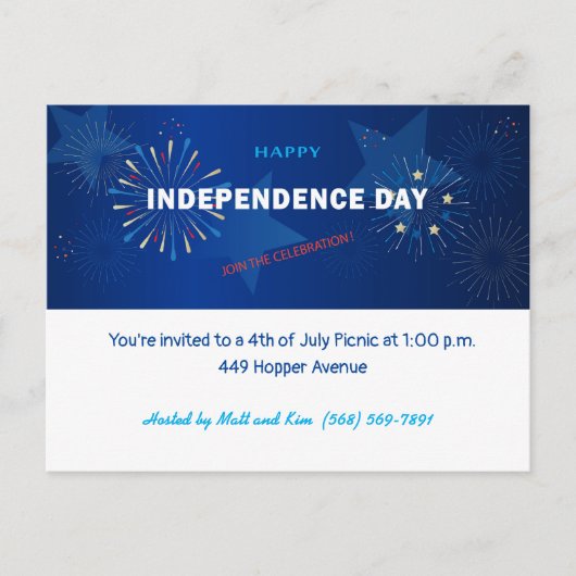 Prettig 4 juli Amerikaanse Onafhankelijkheidsdag Briefkaart (Voorkant)