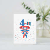 Prettig 4 juli Amerikaanse Vlag Patriottisch Briefkaart (Staand voorkant)