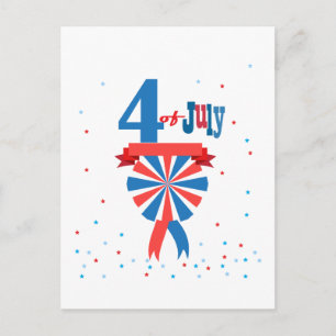 Prettig 4 juli Amerikaanse Vlag Patriottisch Briefkaart