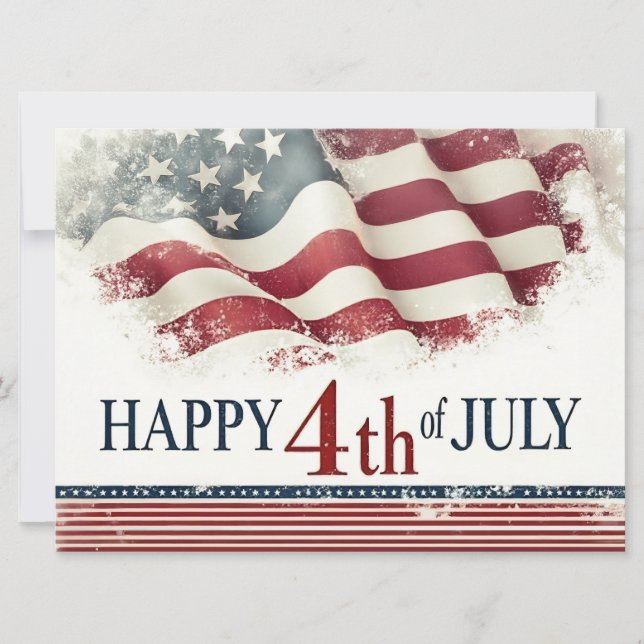 Prettig 4 juli - Amerikaanse Vlag Vintage Design (Voorkant)