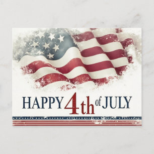 Prettig 4 juli - Amerikaanse Vlag Vintage Design Briefkaart