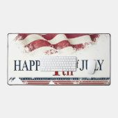 Prettig 4 juli - Amerikaanse Vlag Vintage Design Bureaumat (Keyboard & Muis)