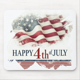 Prettig 4 juli - Amerikaanse Vlag Vintage Design Muismat