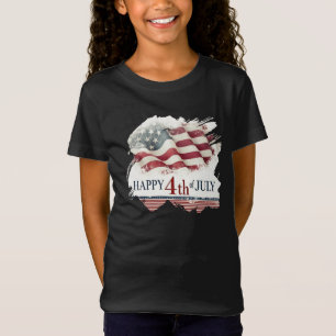 Prettig 4 juli - Amerikaanse Vlag Vintage Design T-shirt