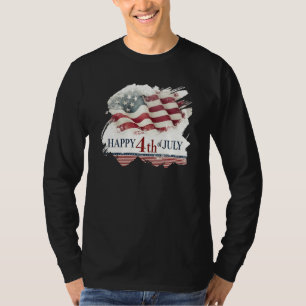 Prettig 4 juli - Amerikaanse Vlag Vintage Design T-shirt