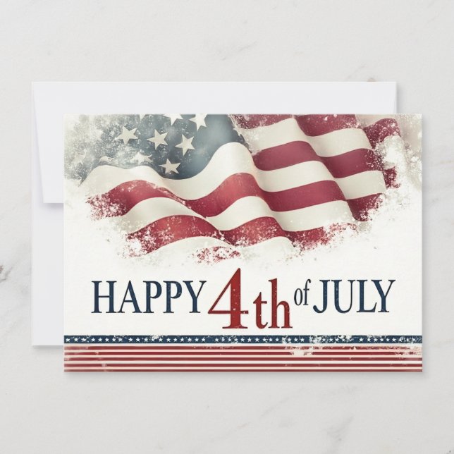 Prettig 4 juli - Amerikaanse Vlag Vintage Ontwerp (Voorkant)