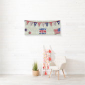 Prettig 4 juli Amerika's Verjaardag Spandoek (Insitu)