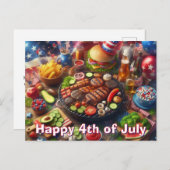 Prettig 4 juli BBQ ansichtkaart Briefkaart (Voorkant / Achterkant)