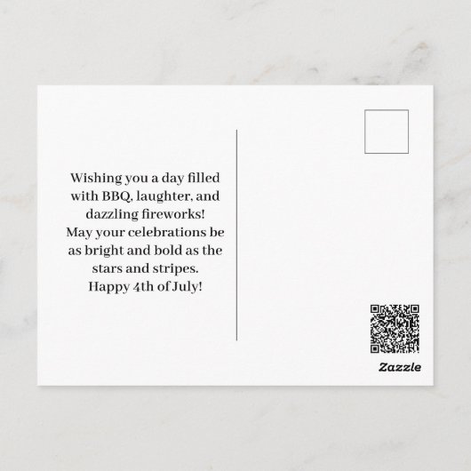 Prettig 4 juli BBQ ansichtkaart Briefkaart (Achterkant)