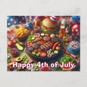 Prettig 4 juli BBQ ansichtkaart Briefkaart (Voorkant)