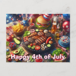 Prettig 4 juli BBQ ansichtkaart Briefkaart