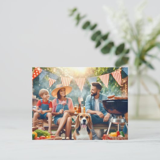 Prettig 4 juli familie ansichtkaart briefkaart (Staand voorkant)