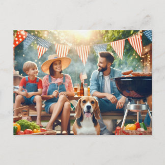 Prettig 4 juli familie ansichtkaart briefkaart