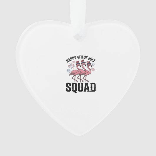 Prettig 4 juli Flamingo Squad Vector Design_1 Ornament (voorkant)