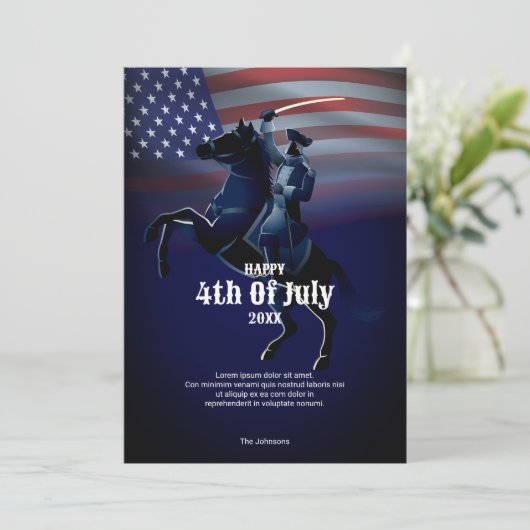Prettig 4 juli Groet Kaart (Staand voorkant)