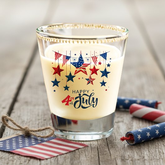 Prettig 4 juli hangende sterren ID1103 Shot Glas