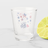 Prettig 4 juli hangende sterren ID1103 Shot Glas (Achterkant)