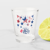 Prettig 4 juli hangende sterren ID1103 Shot Glas (Voorkant)